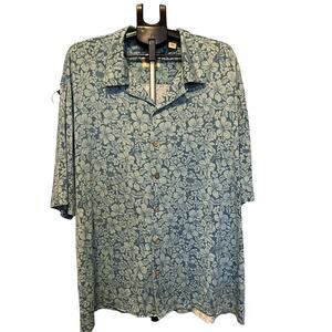 Pusser’s West Indies Silk Button Down Shirt Sz XXL Floral Vacation Resortwear